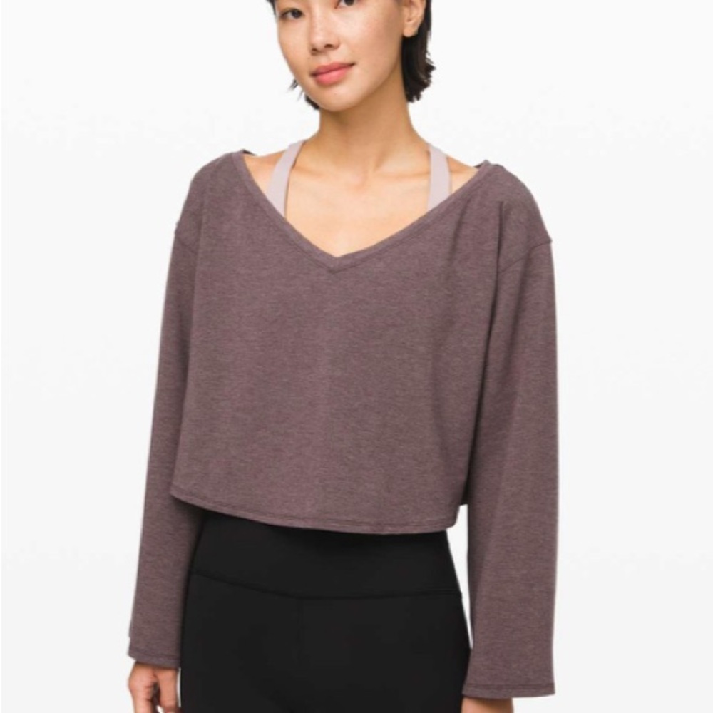 lululemon athletica Plum V-Neck Crop Top